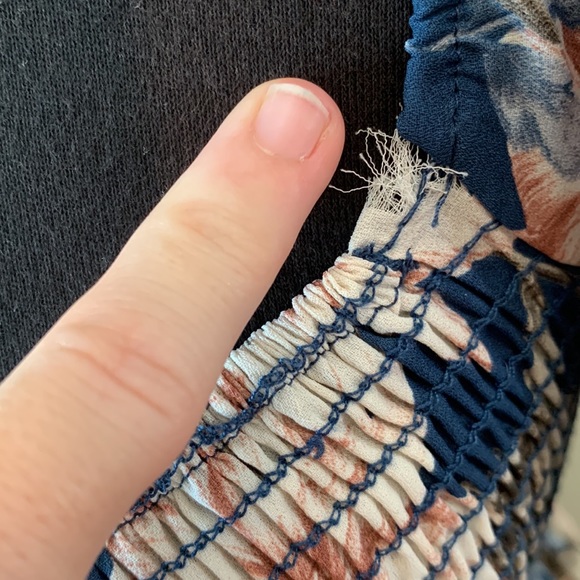 Pink Blush Blue Floral Off Shoulder Smocked Wrap Maternity Dress, postpartum too - Picture 8 of 9